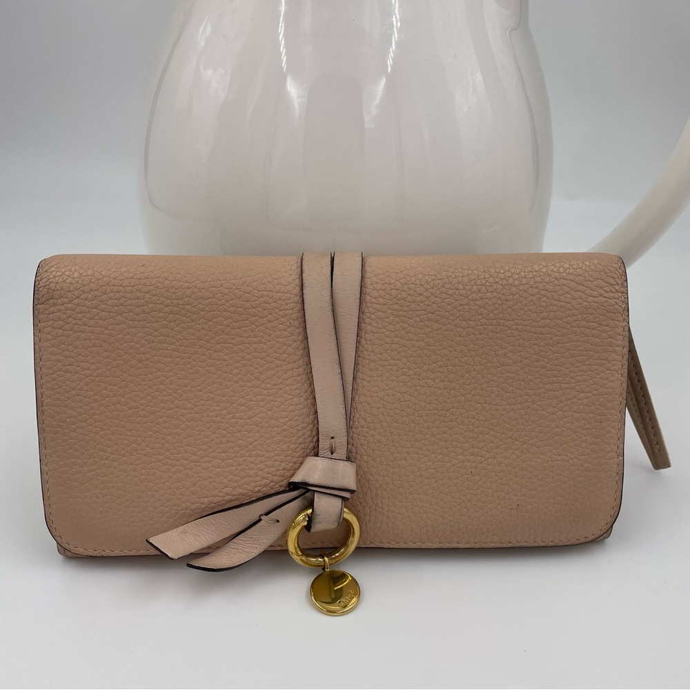 Chloe Long Leather Alphabet Wallet Blush Nude